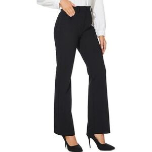 VANGULL Women's Stretchy Bootcut Dress Pants with 4 Pockets, Black, Large